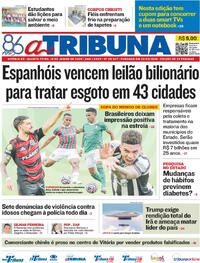 Capa do jornal A Tribuna 18/06/2025
