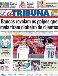Capa do jornal A Tribuna 18/08/2025