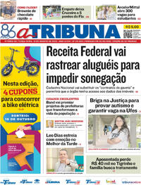 Capa do jornal A Tribuna 19/08/2025