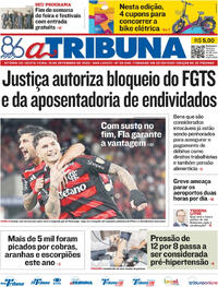 Capa do jornal A Tribuna 19/09/2025