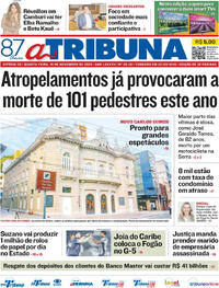 Capa do jornal A Tribuna 19/11/2025