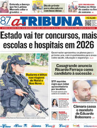 Capa do jornal A Tribuna 19/12/2025
