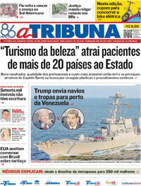 Capa do jornal A Tribuna 20/08/2025