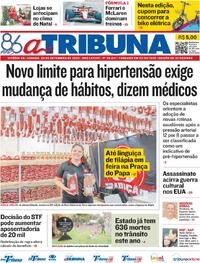 Capa do jornal A Tribuna 20/09/2025