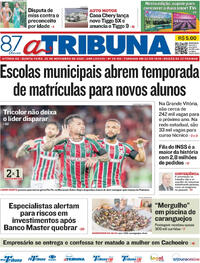 Capa do jornal A Tribuna 20/11/2025
