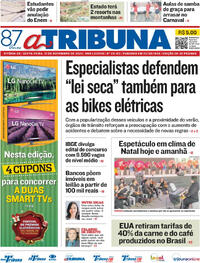 Capa do jornal A Tribuna 21/11/2025