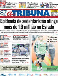 Capa do jornal A Tribuna 21/12/2025