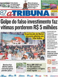 Capa do jornal A Tribuna 22/11/2025