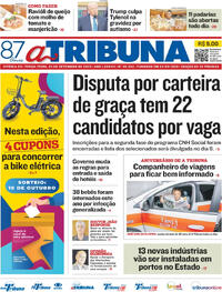 Capa do jornal A Tribuna 23/09/2025