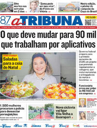 Capa do jornal A Tribuna 23/12/2025