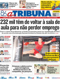 Capa do jornal A Tribuna 24/08/2025
