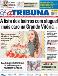 Capa do jornal A Tribuna 25/07/2025