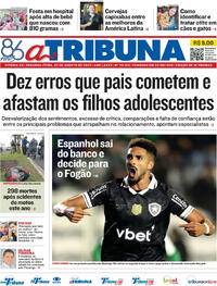 Capa do jornal A Tribuna 25/08/2025