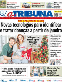 Capa do jornal A Tribuna 25/12/2025