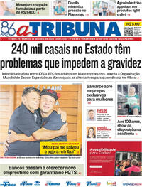 Capa do jornal A Tribuna 26/04/2025