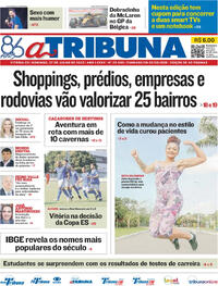 Capa do jornal A Tribuna 27/07/2025