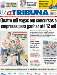 Capa do jornal A Tribuna 27/09/2025