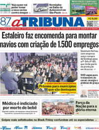 Capa do jornal A Tribuna 27/11/2025