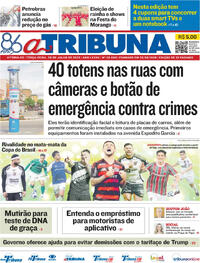 Capa do jornal A Tribuna 29/07/2025