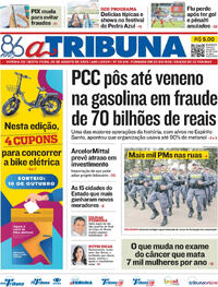 Capa do jornal A Tribuna 29/08/2025