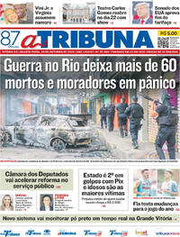 Capa do jornal A Tribuna 29/10/2025