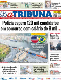 Capa do jornal A Tribuna 30/07/2025