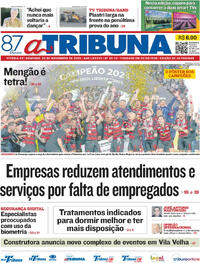 Capa do jornal A Tribuna 30/11/2025