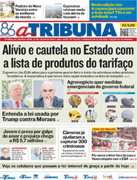 Capa do jornal A Tribuna 31/07/2025