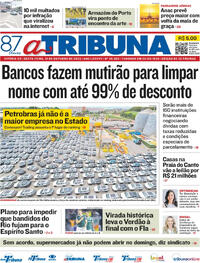 Capa do jornal A Tribuna 31/10/2025