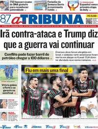Capa do jornal A Tribuna 02/03/2026
