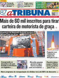 Capa do jornal A Tribuna 02/04/2026
