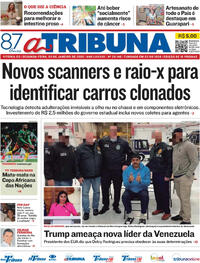 Capa do jornal A Tribuna 05/01/2026