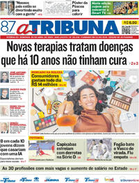 Capa do jornal A Tribuna 05/04/2026
