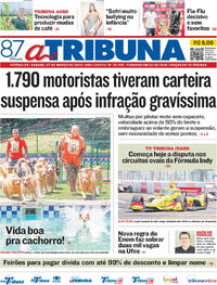 Capa do jornal A Tribuna 07/03/2026