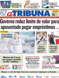 Capa do jornal A Tribuna 07/05/2026
