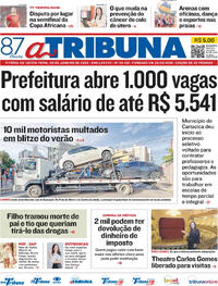 Capa do jornal A Tribuna 09/01/2026