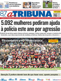 Capa do jornal A Tribuna 09/03/2026