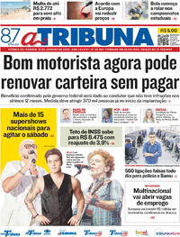 Capa do jornal A Tribuna 10/01/2026