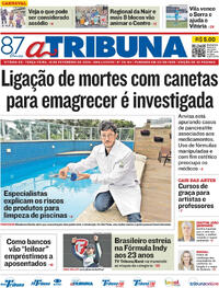 Capa do jornal A Tribuna 10/02/2026