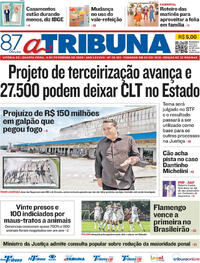 Capa do jornal A Tribuna 11/02/2026