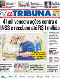 Capa do jornal A Tribuna 11/03/2026