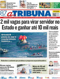 Capa do jornal A Tribuna 11/04/2026