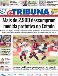 Capa do jornal A Tribuna 12/01/2026