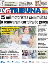 Capa do jornal A Tribuna 12/03/2026
