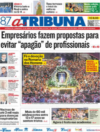 Capa do jornal A Tribuna 12/04/2026