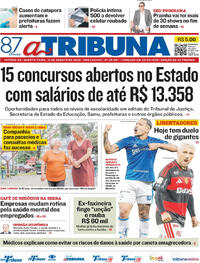 Capa do jornal A Tribuna 12/08/2026