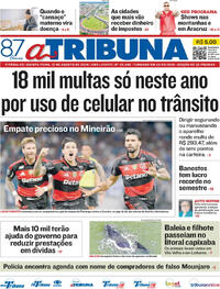 Capa do jornal A Tribuna 13/08/2026