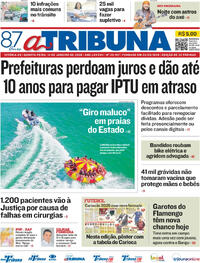 Capa do jornal A Tribuna 14/01/2026