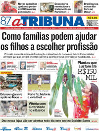 Capa do jornal A Tribuna 15/03/2026