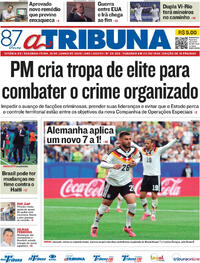 Capa do jornal A Tribuna 15/06/2026